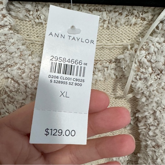 Ann Taylor NWT Striped Fringe Knit Jacket Blazer Cardigan - Picture 6 of 8